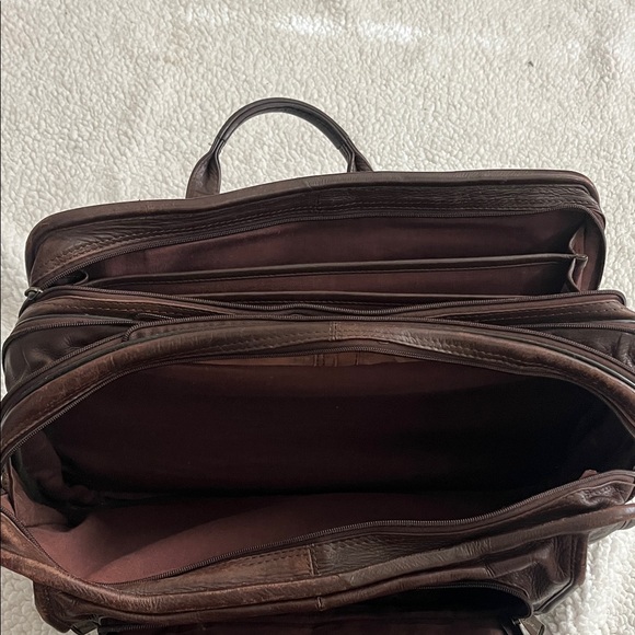 Dark Brown Leather Men's Work Bag, Computer Bag - Picture 4 of 11